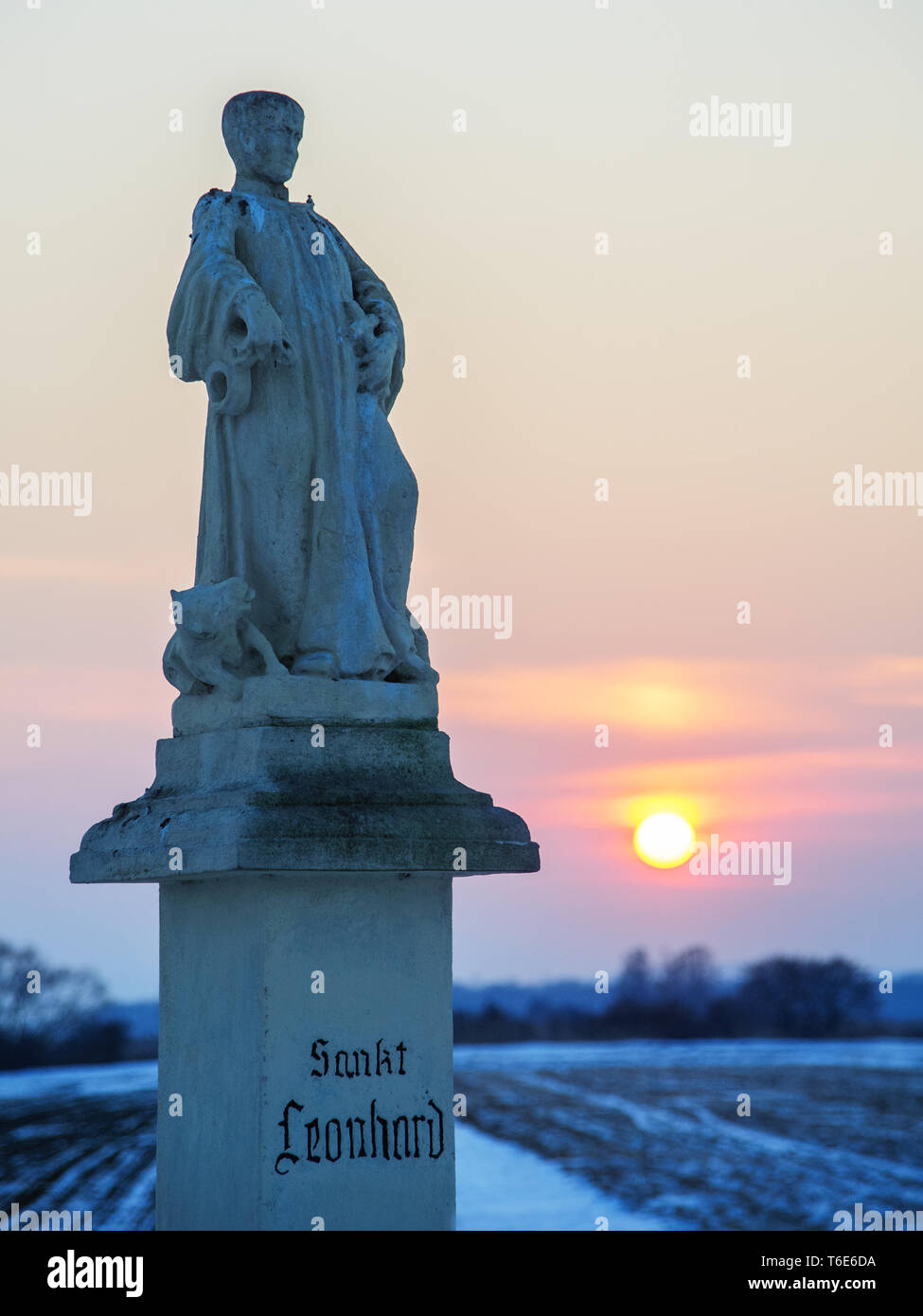 Statue of holy Leonhard Stock Photo