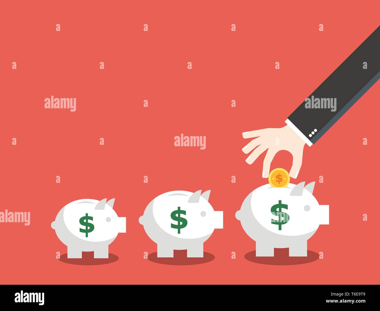 Counting Money Stock Vector Images Alamy - business hand insert money and coin into the piggy bank stock vector