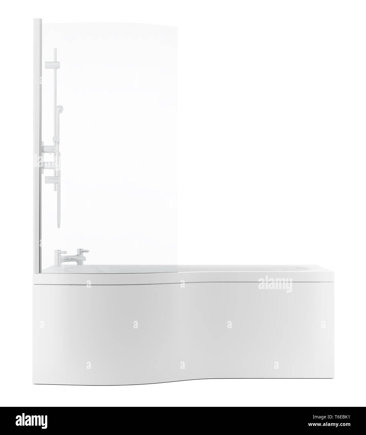 modern bathtub with shower glass isolated on white background Stock Photo Alamy