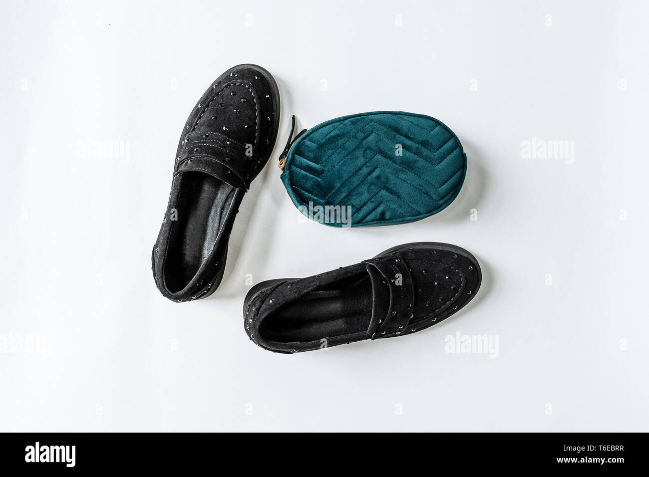 Black suede loafers hi-res stock photography and images - Alamy