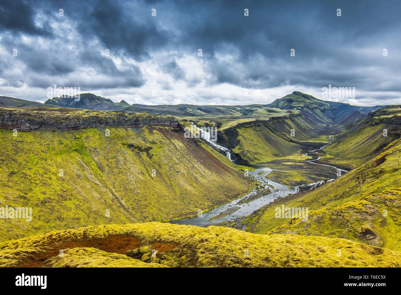 Eldgjá: The largest volcanic fissure in the world on Iceland Stock Photo