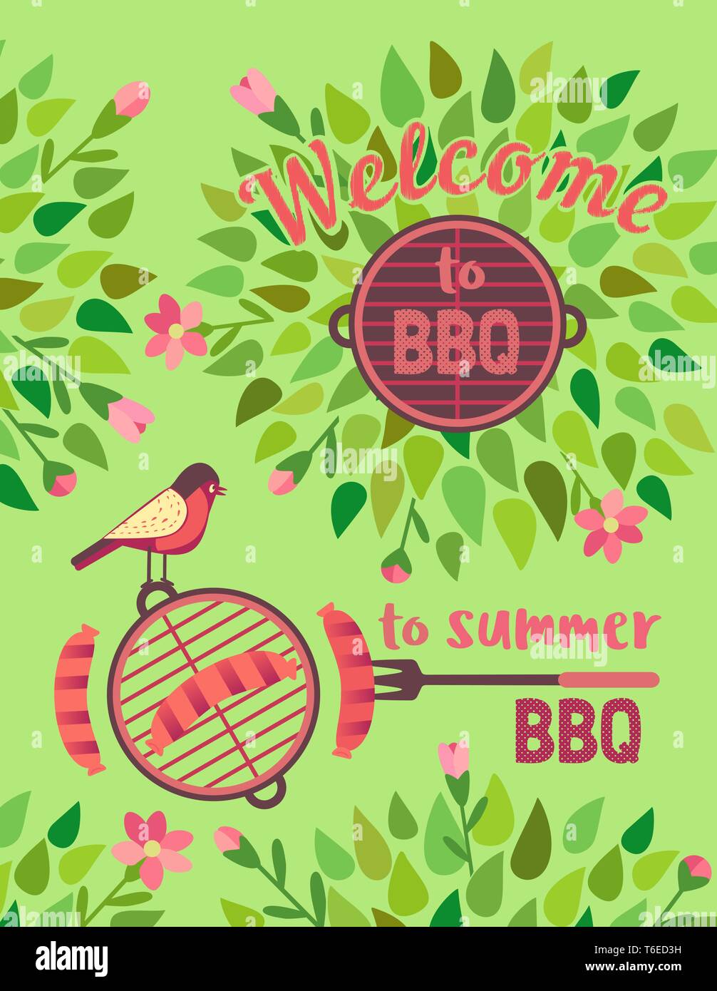 Summer barbecue picnic vector welcome poster Stock Vector Image & Art ...