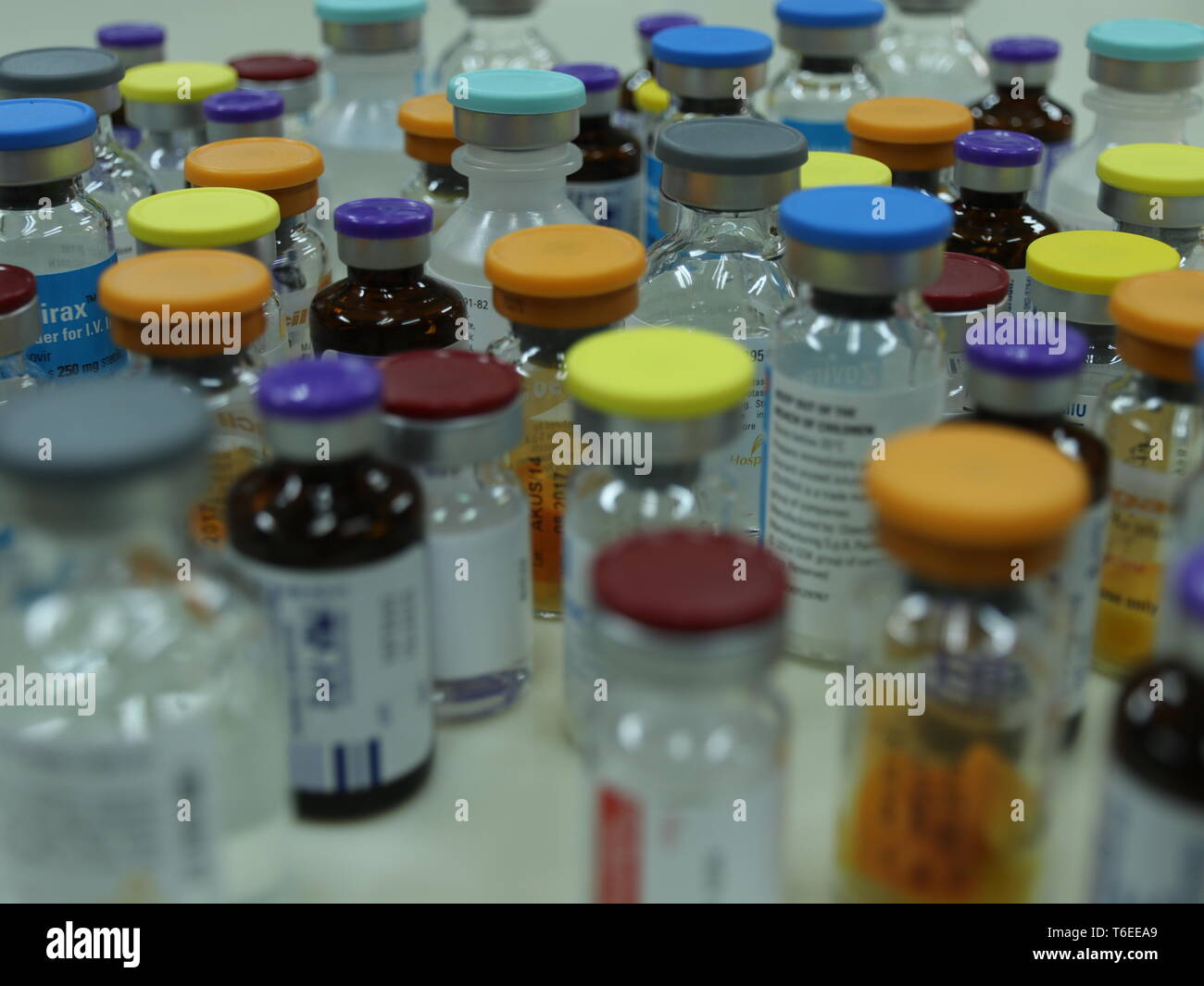 Colored medicine vials Stock Photo Alamy