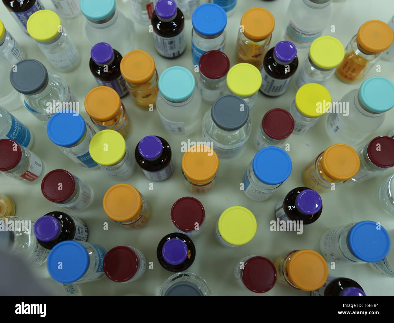 Colored medicine vials Stock Photo Alamy