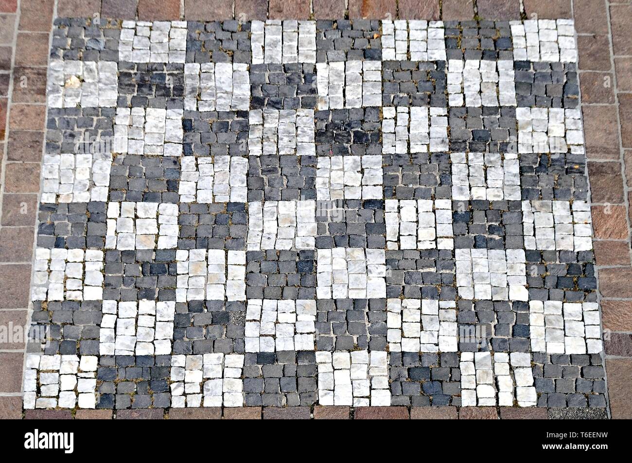 Checkerboard pattern paved Stock Photo