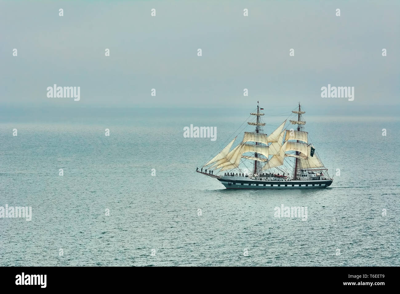 Two Masted Sailing Ship Stock Photo