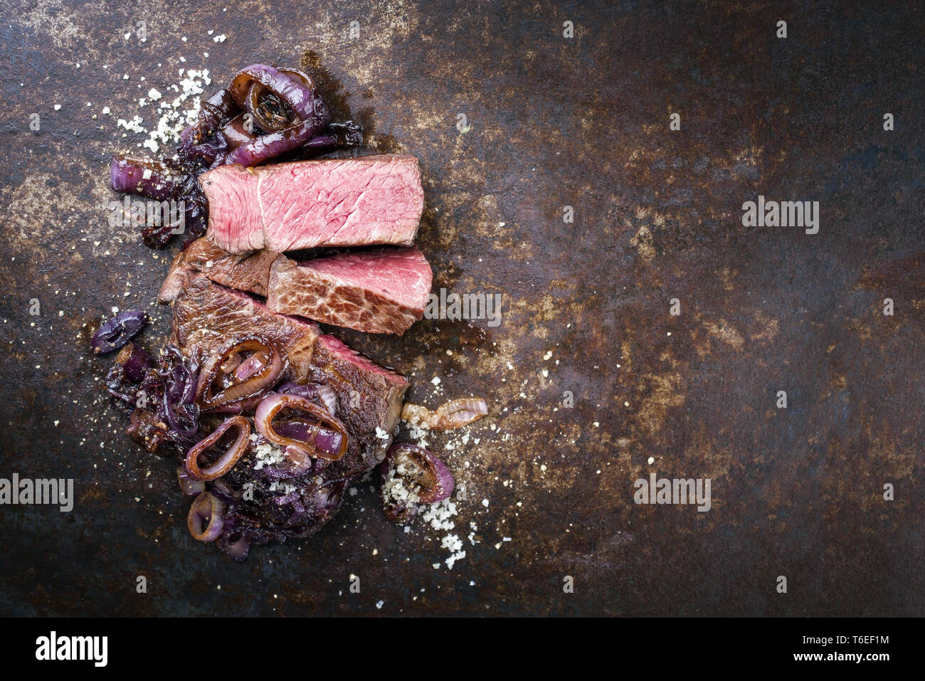 Kobe Ribs Barbecue dry aged Kobe rib eye steak as close-up on a board Stock Photo ...