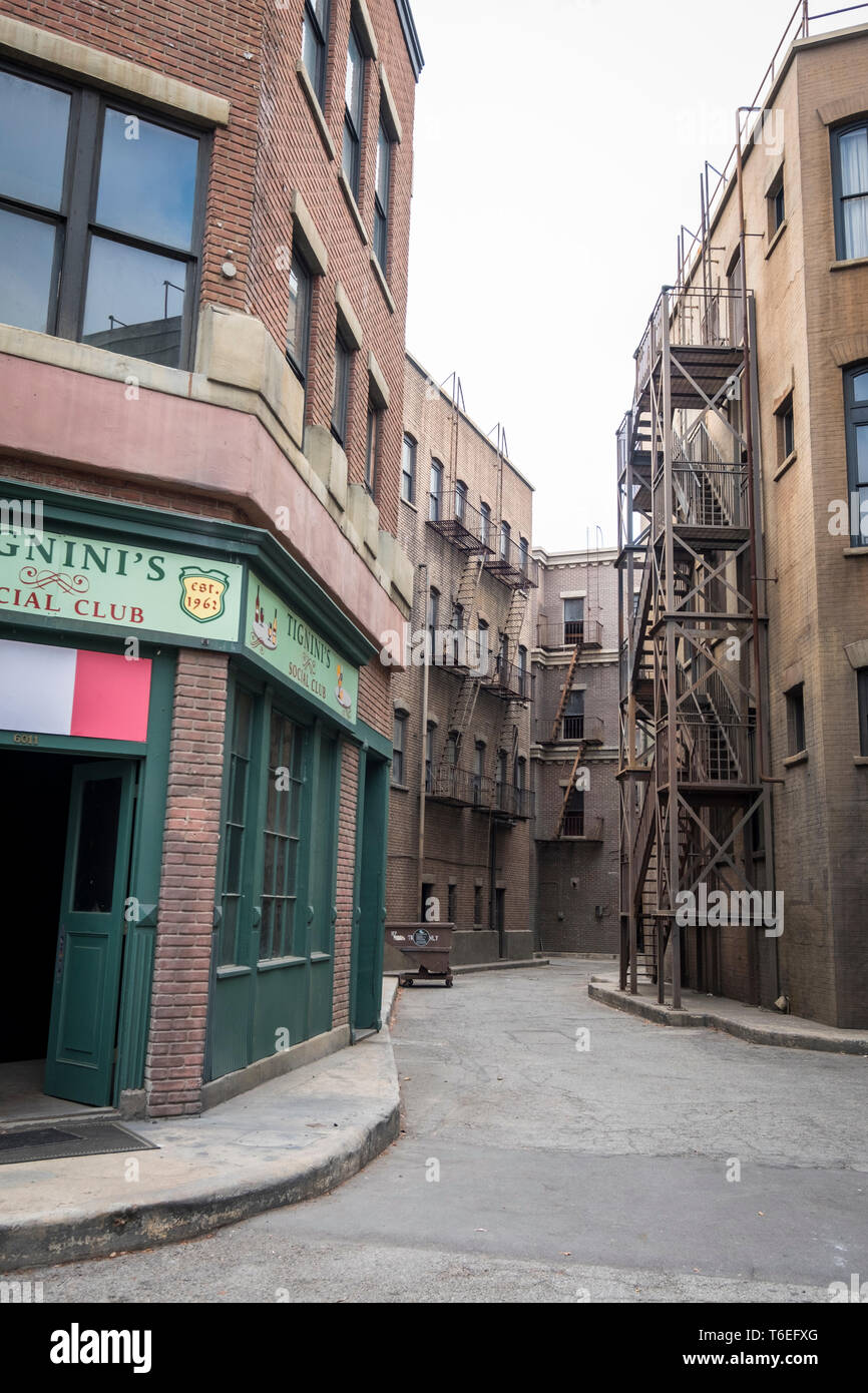 Film set locations during Warner Bros. Studio Tour Hollywood in Los