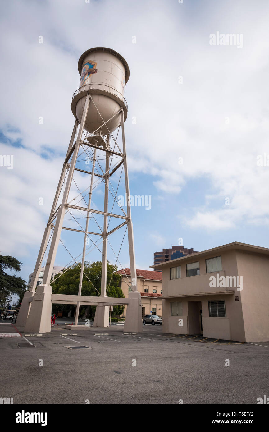 Water tank at Warner Bros. Studio Hollywood in Los Angeles, California, USA Stock Photo
