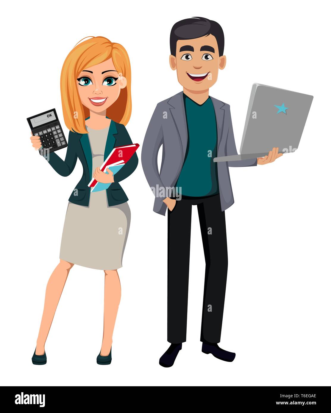Concept of modern business man and business woman. Cheerful cartoon  characters. Vector illustration Stock Vector Image & Art - Alamy