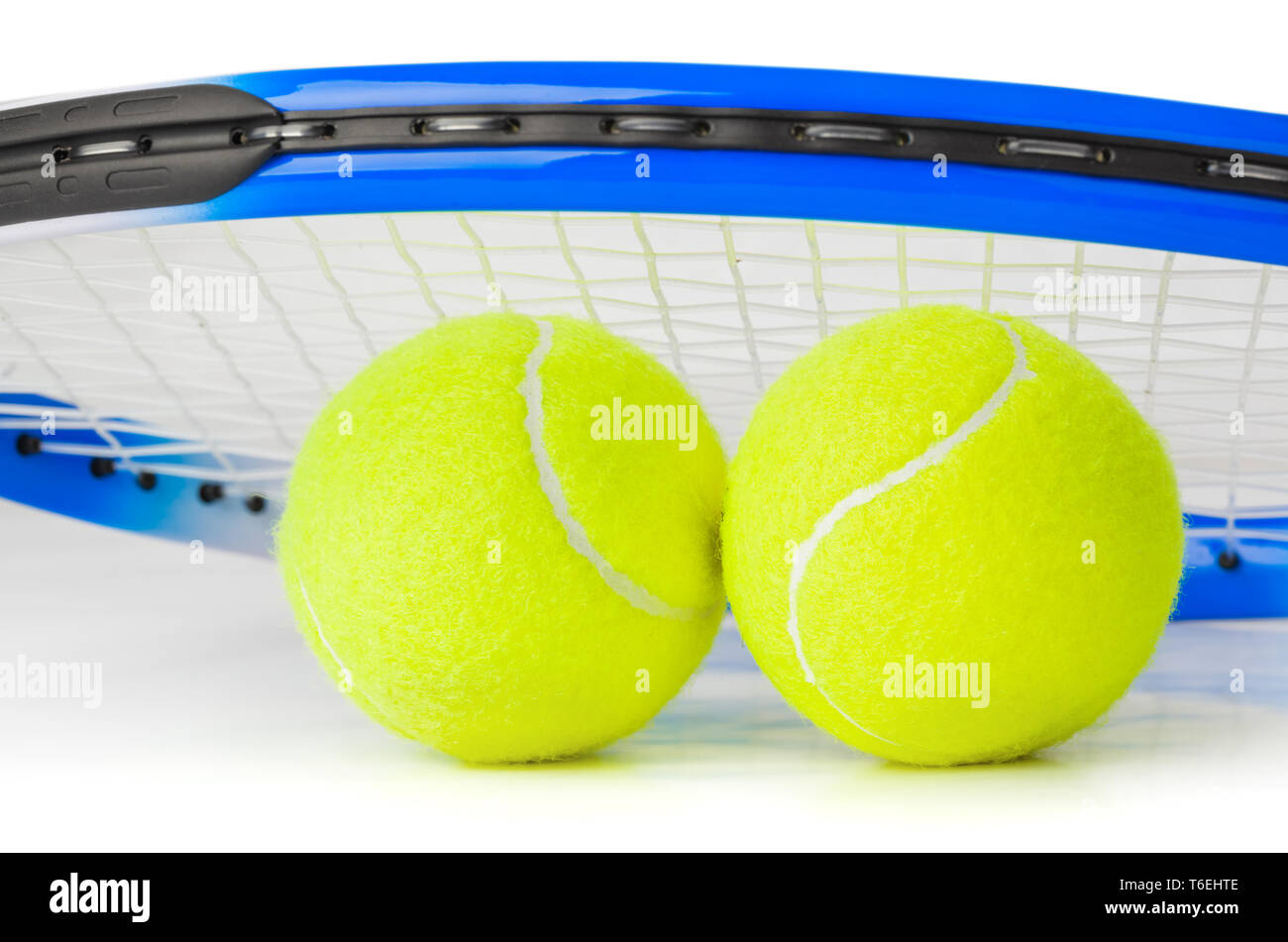 Tennis racket and balls Stock Photo Alamy