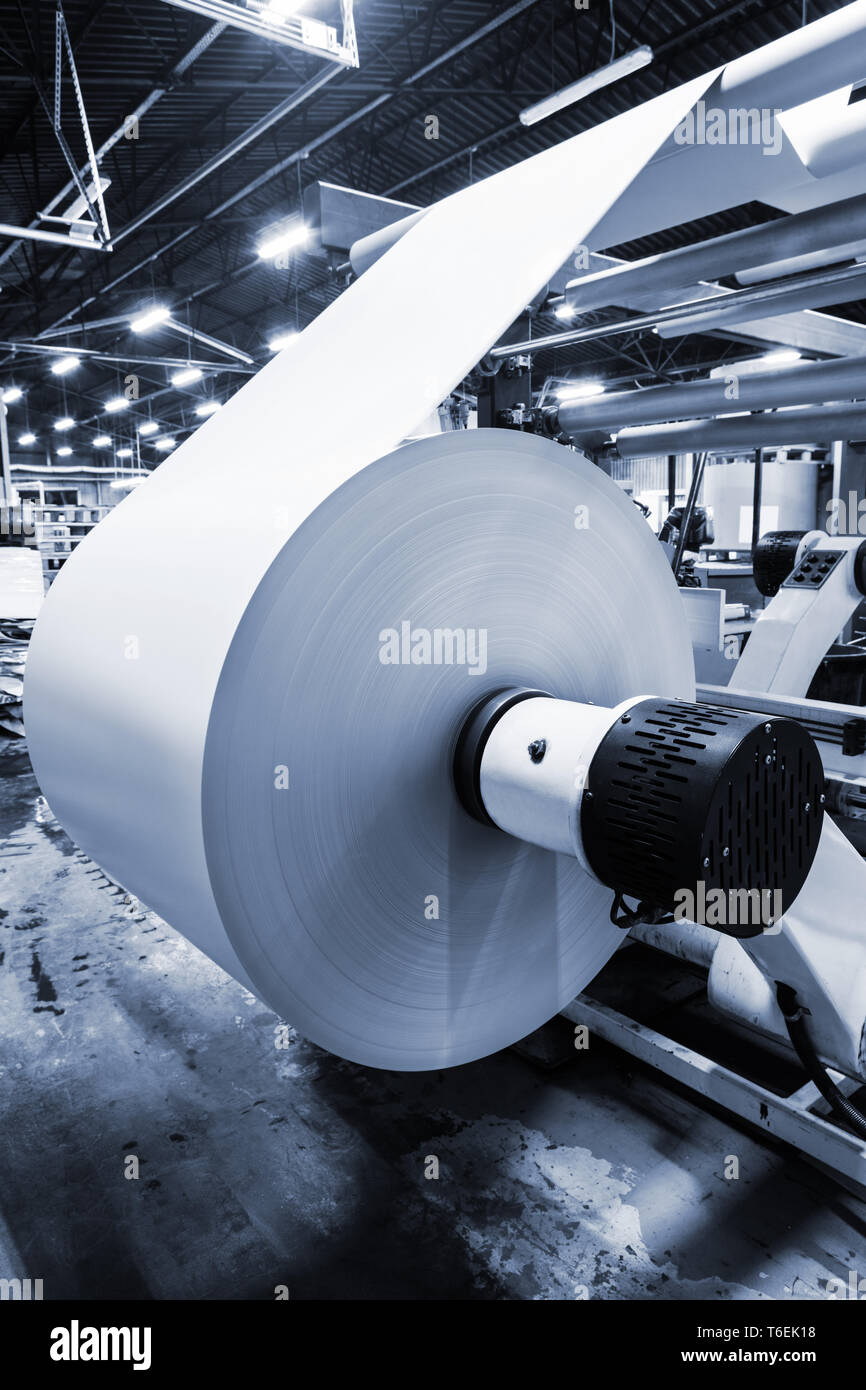 paper in a modern printing house Stock Photo