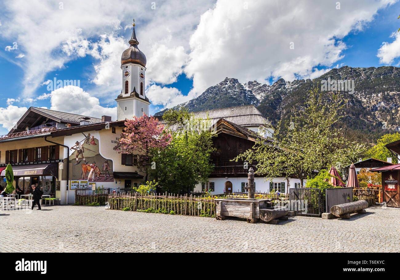 Garmisch-Partenkirchen in Bavarian Alps. Stock Photo