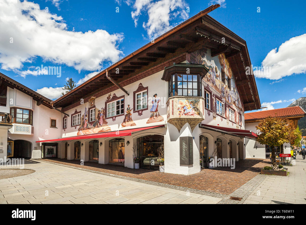 Beautiful houses in Garmisch-Partenkirchen in Germany Stock Photo - Alamy