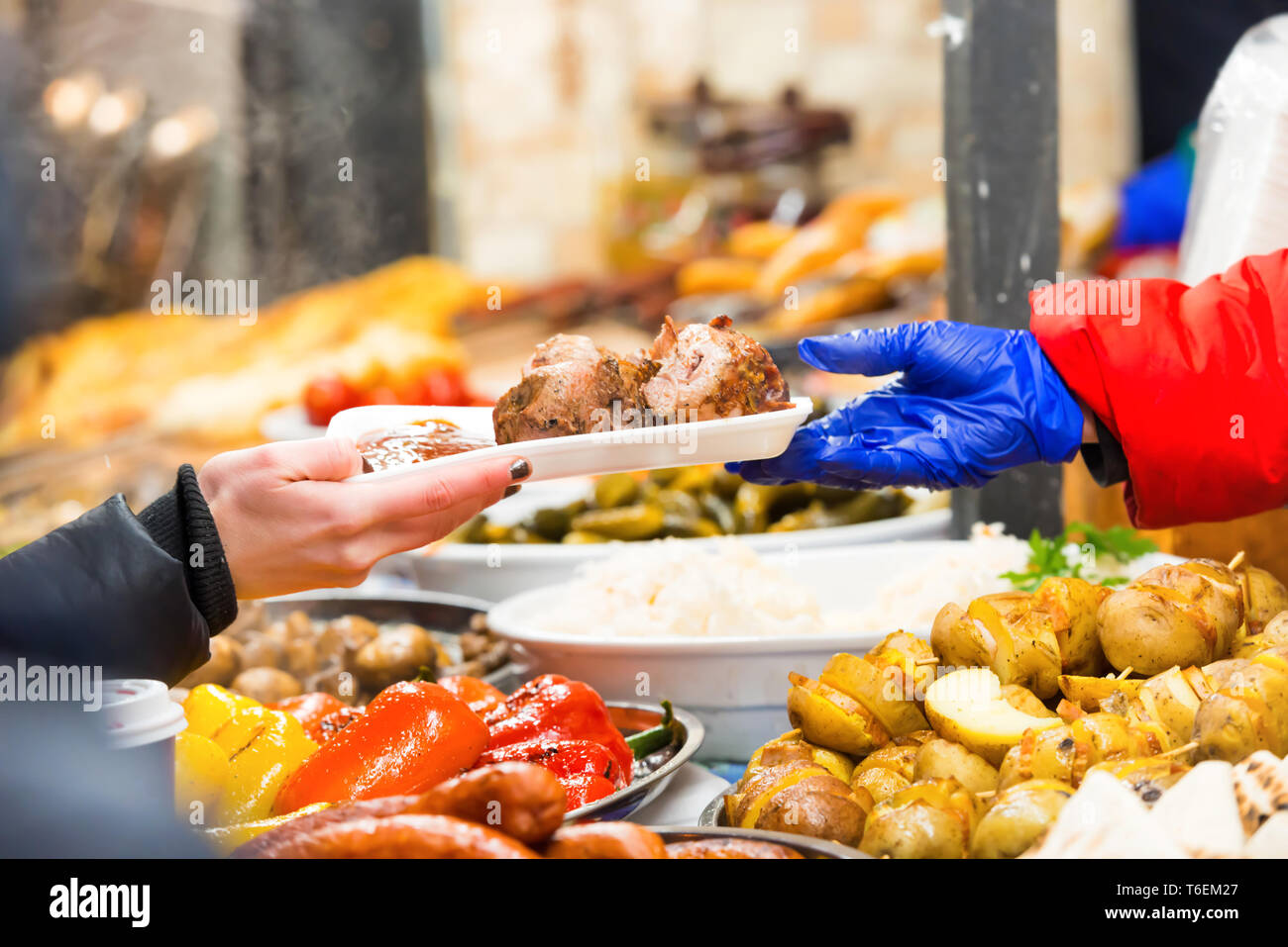 Street food market Stock Photo - Alamy
