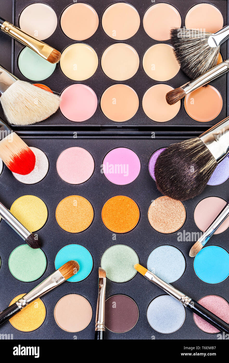 Set of make-up brushes Stock Photo