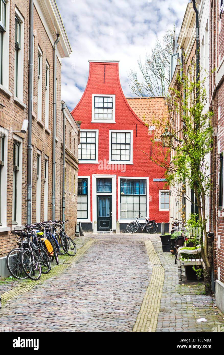 Red houses in Haarlem, Netherlands Stock Photo Alamy