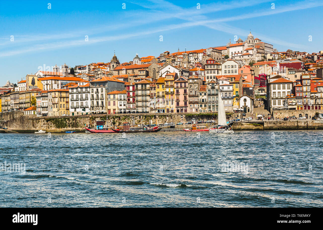 Porto old town embankment on the Douro River Stock Photo