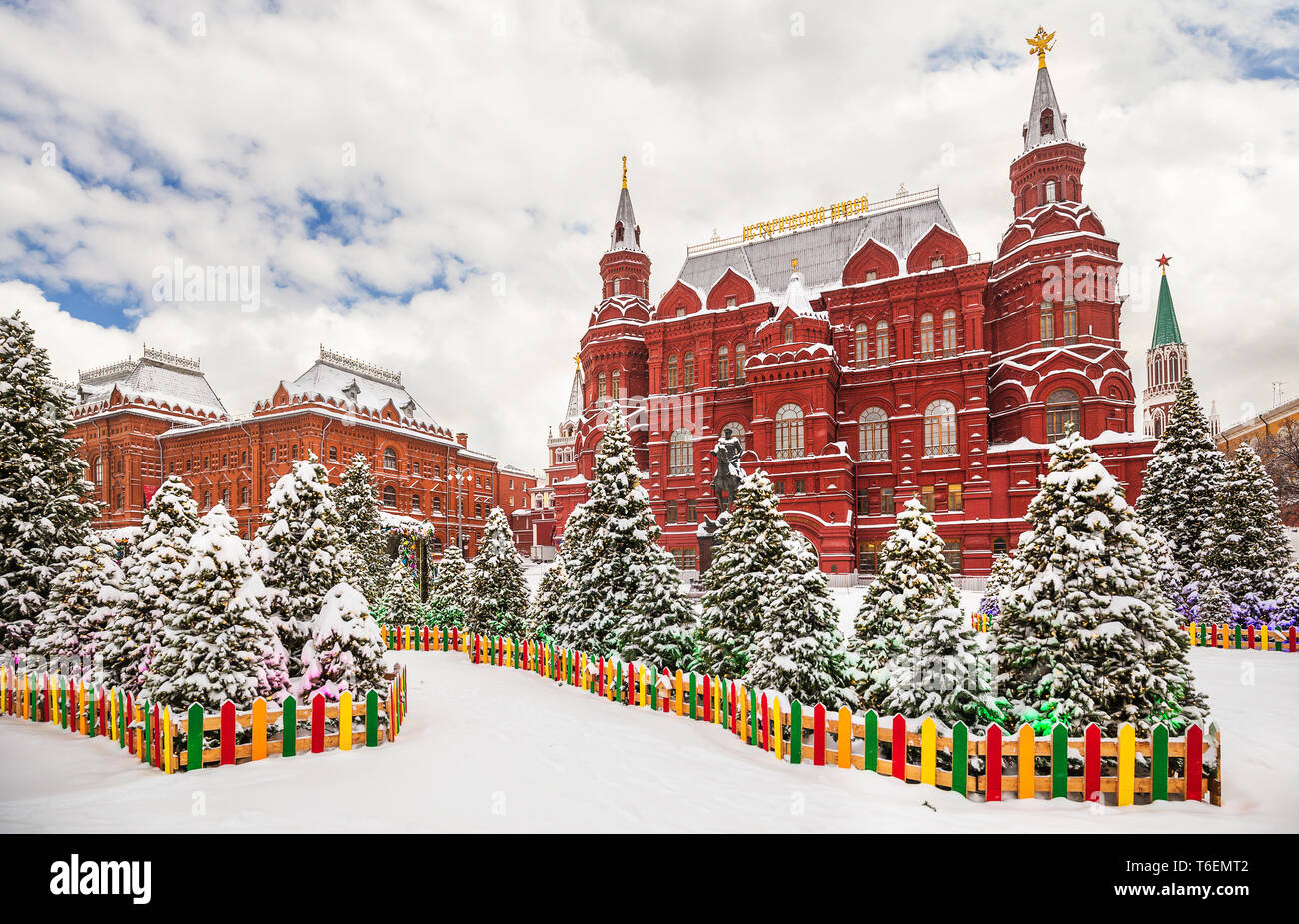 New year installation on Manege Square im Moscow Stock Photo