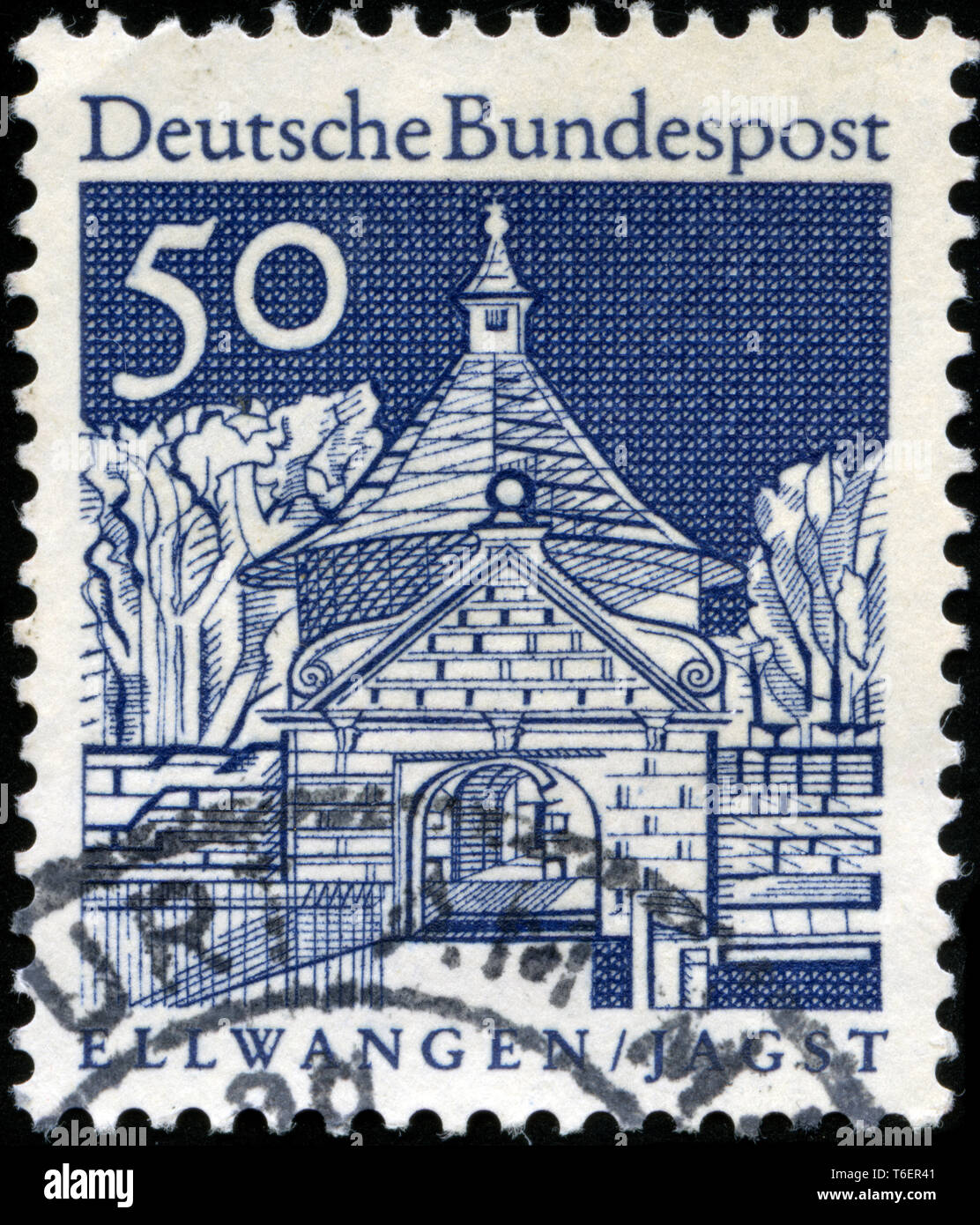 Postage stamp from the Federal Republic of Germany in the German buildings from twelve centuries, large size series issued in 1967 Stock Photo