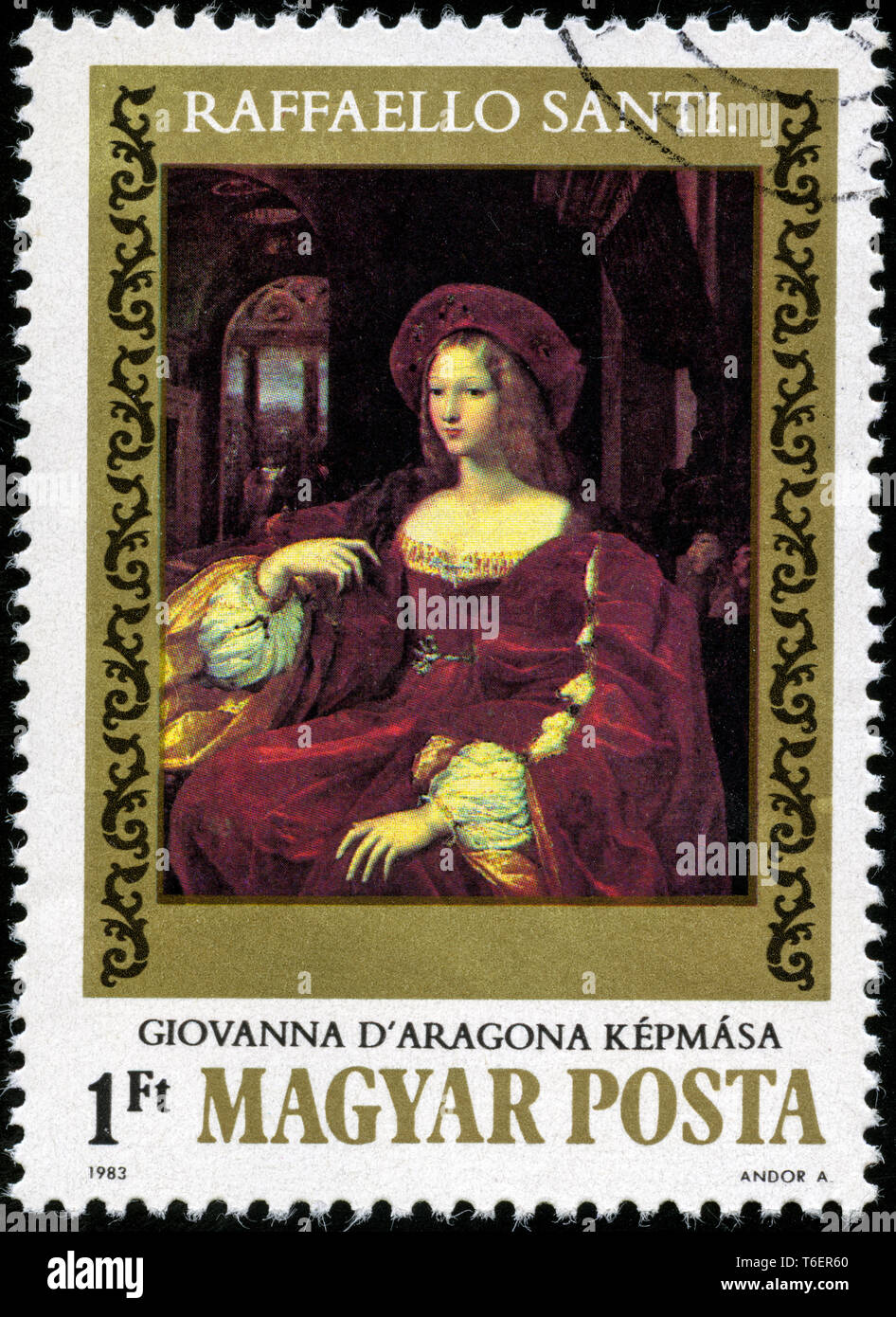 Postage stamp from Hungary in the Paintings by Raffaello Santi series issued in 1983 Stock Photo