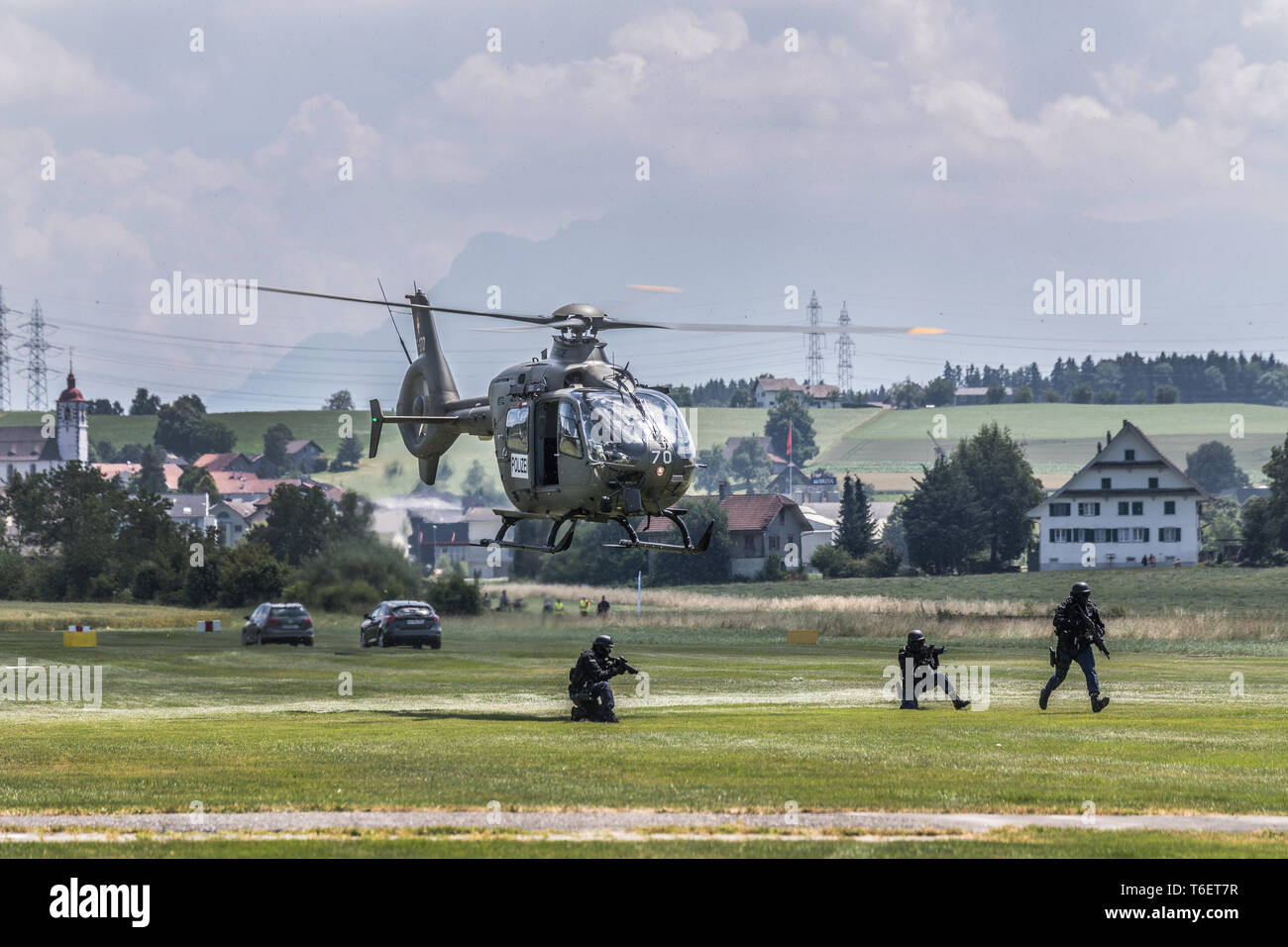 Special unit lynx of the Lucerne police during an exercise, Beromünster, Lucerne, Switzerland, Europ Stock Photo
