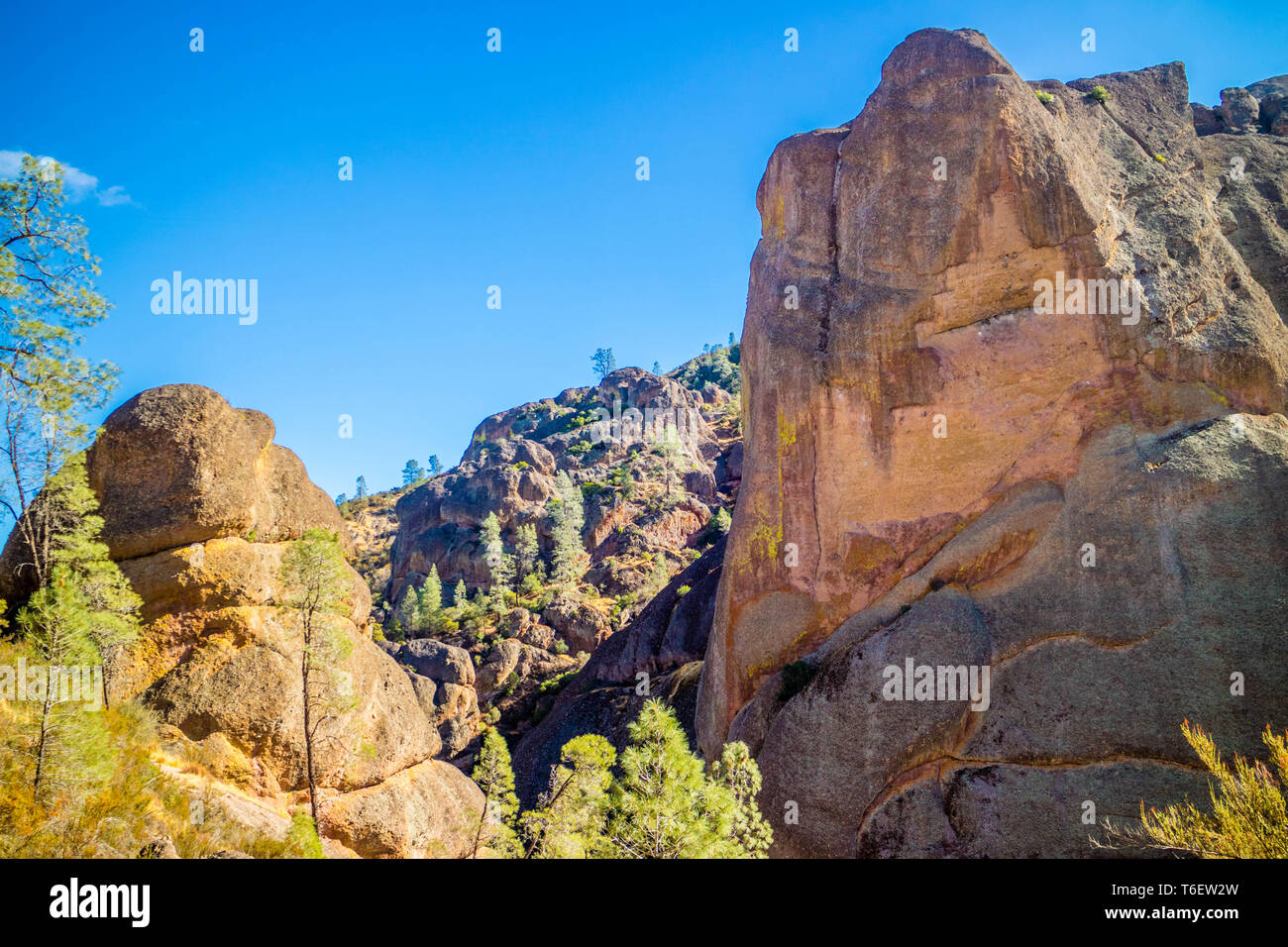 Natural rock formation in Pinnacles National Park Stock Photo