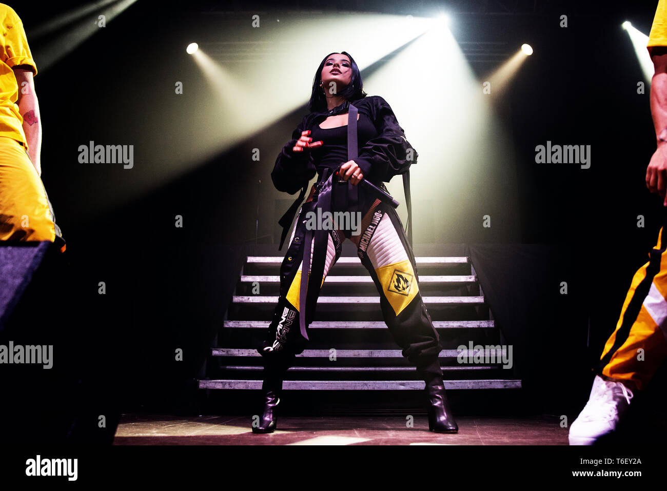 BARCELONA - OCT 7: Becky G (latino pop and reggaeton band) perform in concert at Razzmatazz stage on October 7, 2018 in Barcelona, Spain. Stock Photo