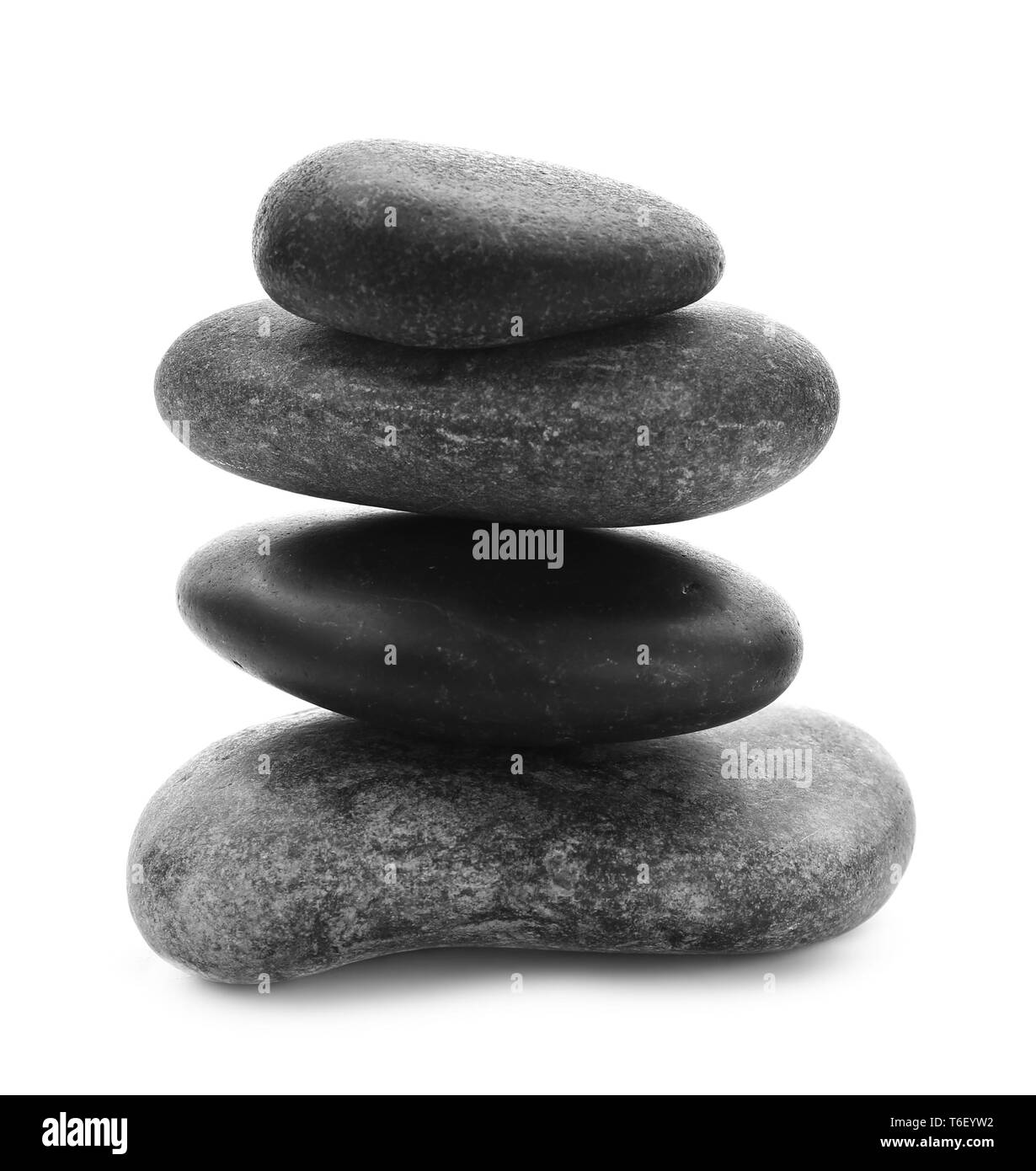 Stack of spa stones on white background Stock Photo - Alamy