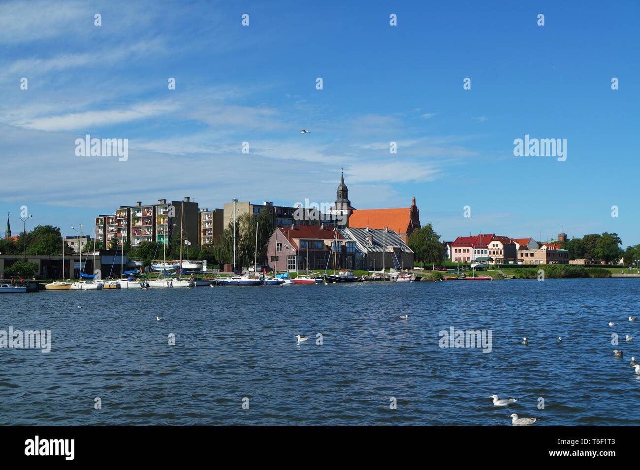 Wolin city from the water side Stock Photo