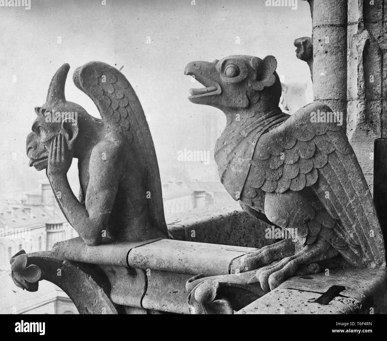 The Gargoyles of Notre Dame, circa 1918 Stock Photo Alamy