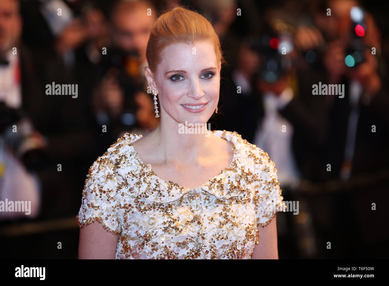 CANNES, FRANCE – MAY 26, 2017: Jessica Chastain attends the screening