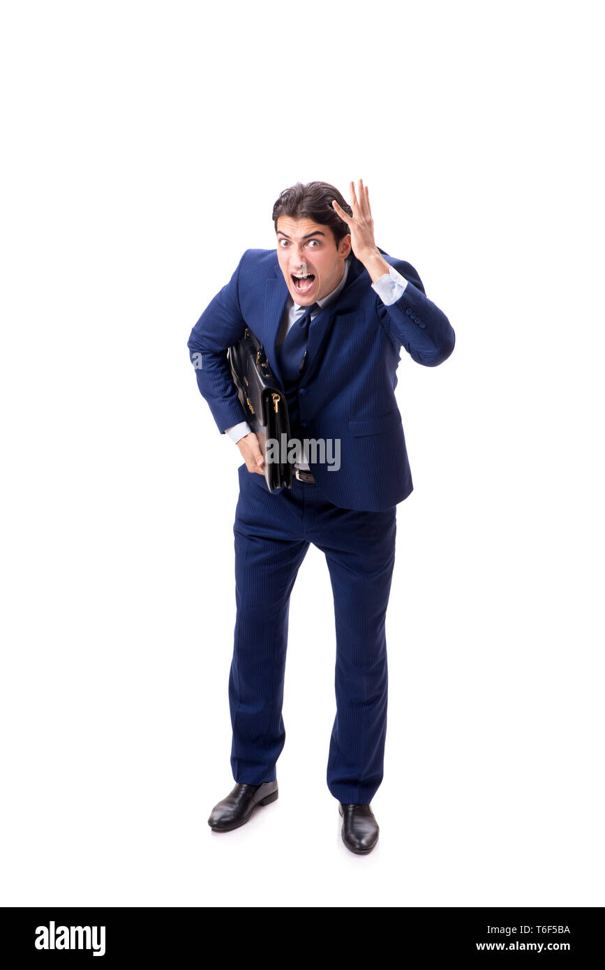 Young businessman isolated on white background Stock Photo - Alamy