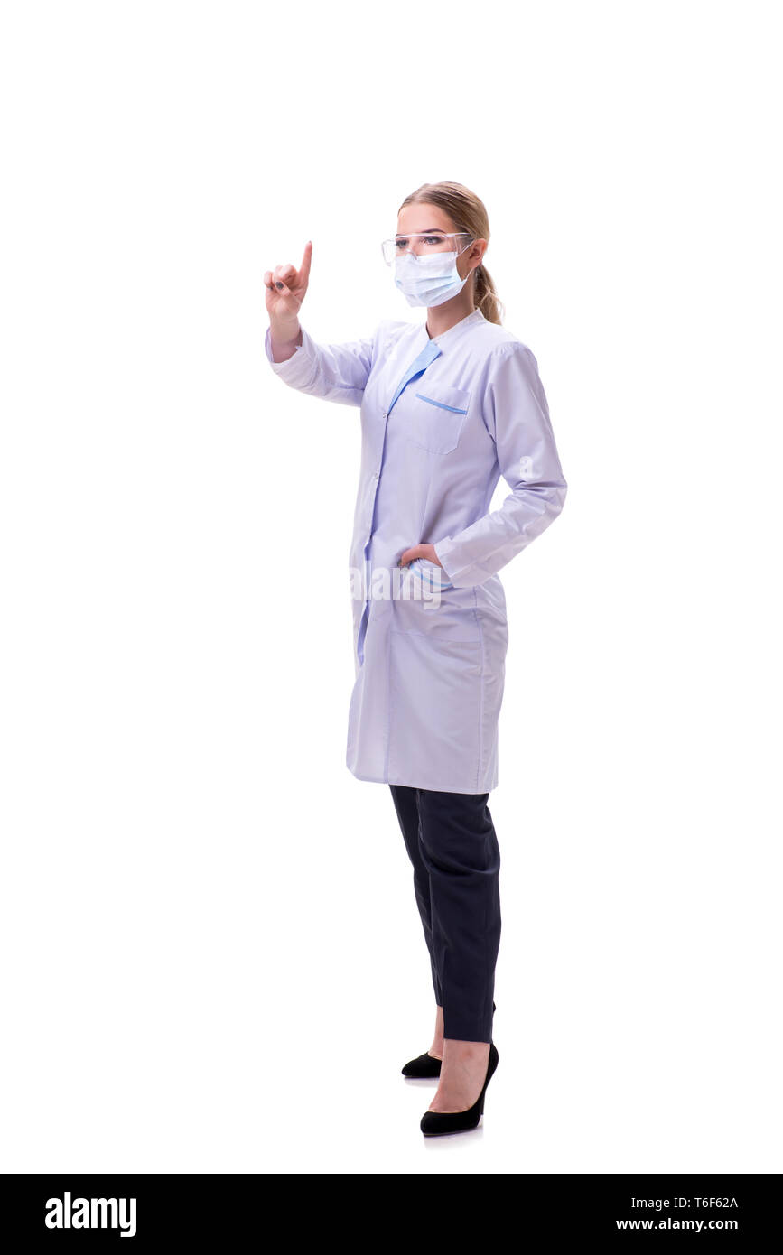 Young woman doctor isolated on white background Stock Photo - Alamy