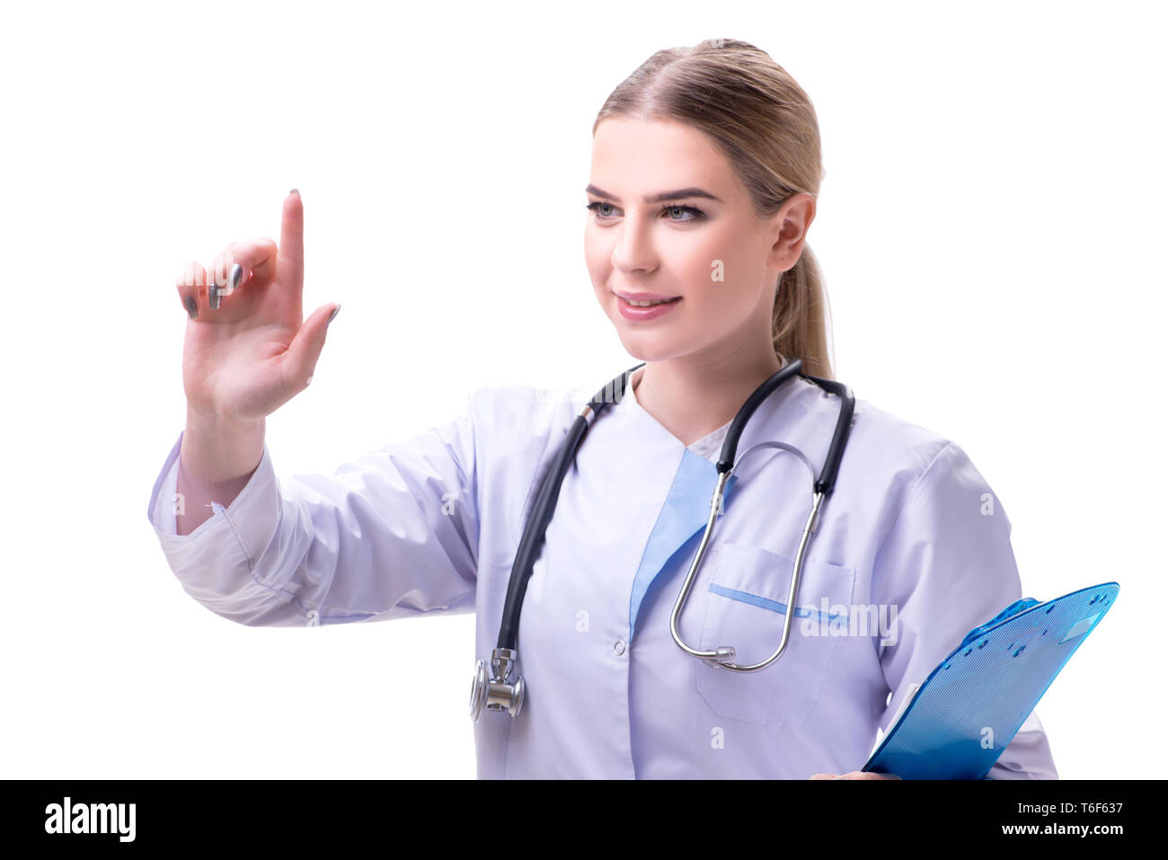 Young woman doctor isolated on white background Stock Photo - Alamy