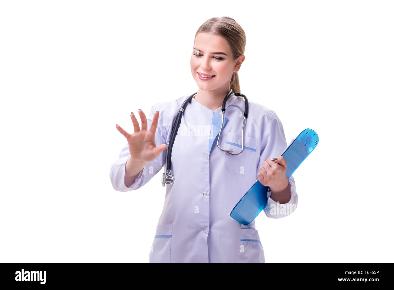 Young woman doctor isolated on white background Stock Photo - Alamy