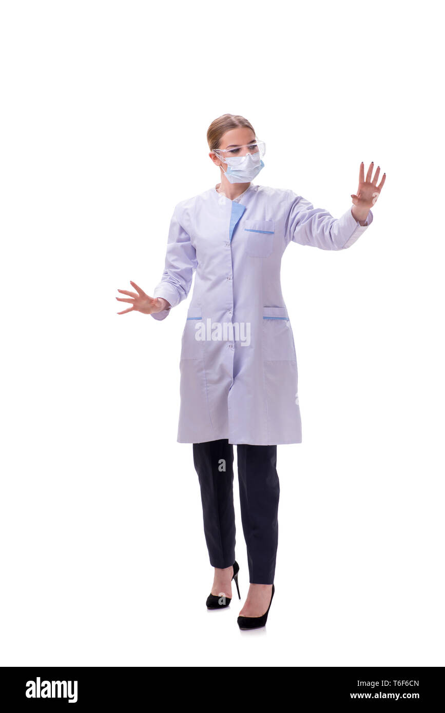 Young woman doctor isolated on white background Stock Photo - Alamy