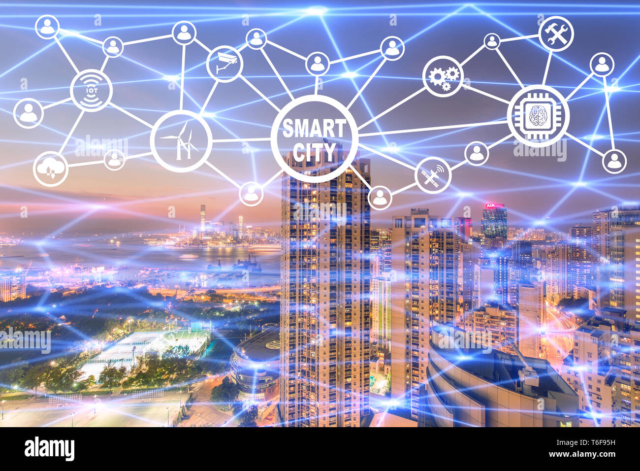 Concept of smart city and internet of things Stock Photo - Alamy