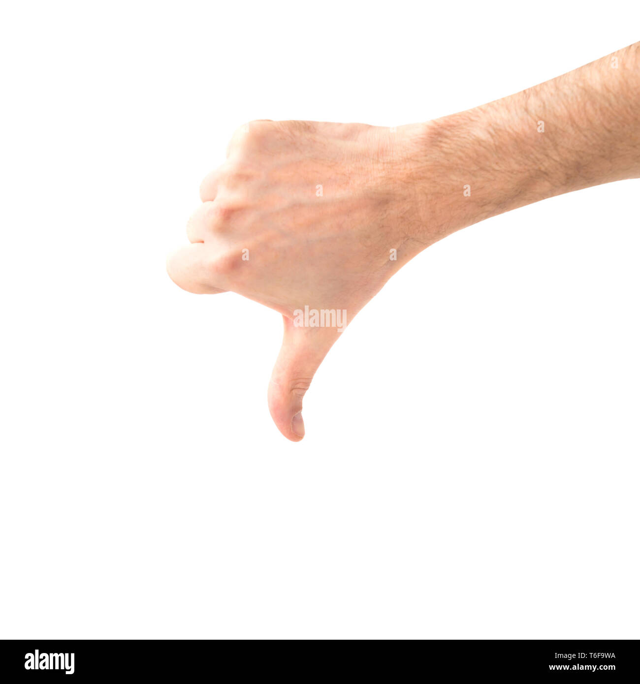 Dislike hand with thumb down Stock Photo