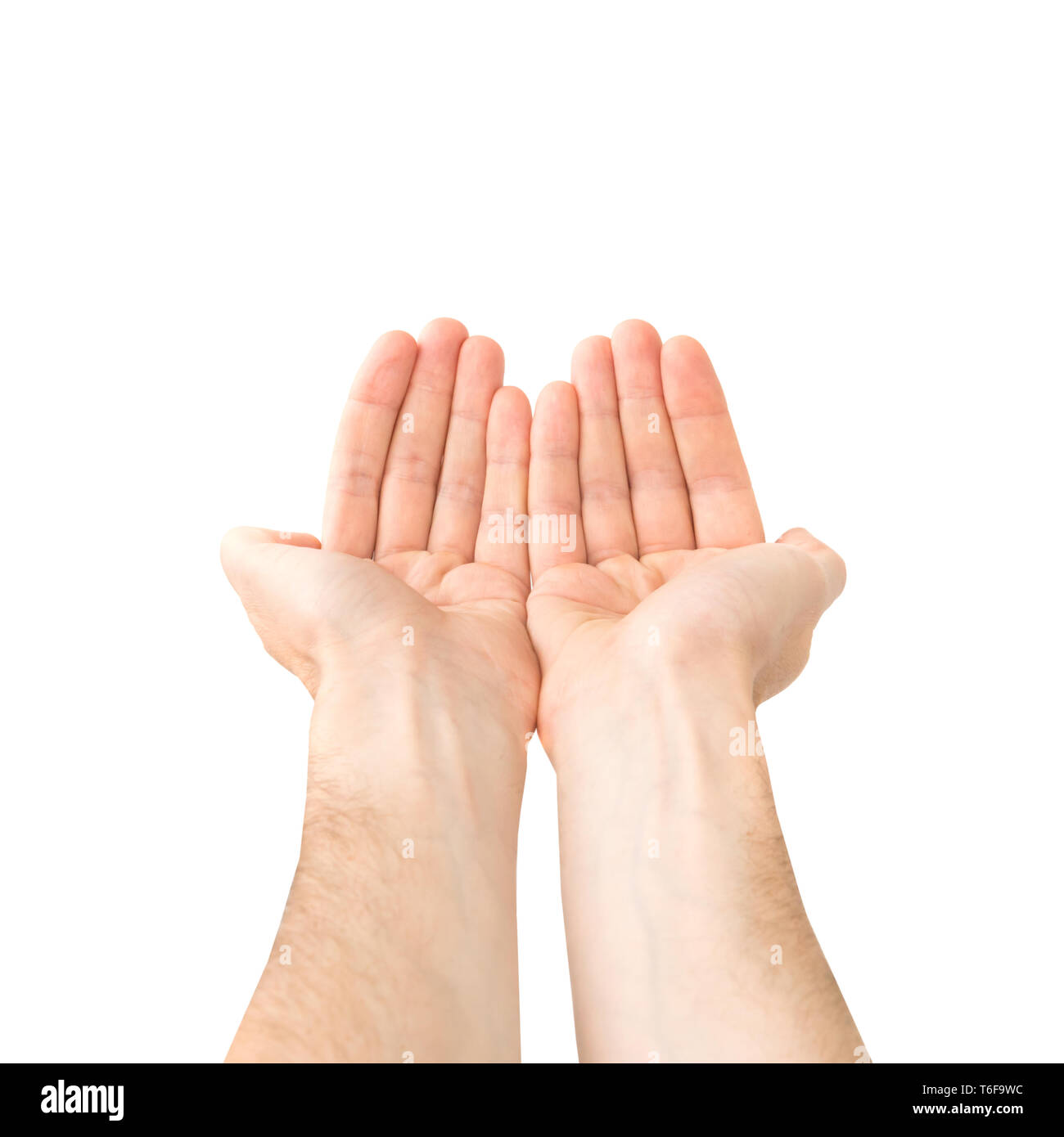 Two open hands giving something Stock Photo