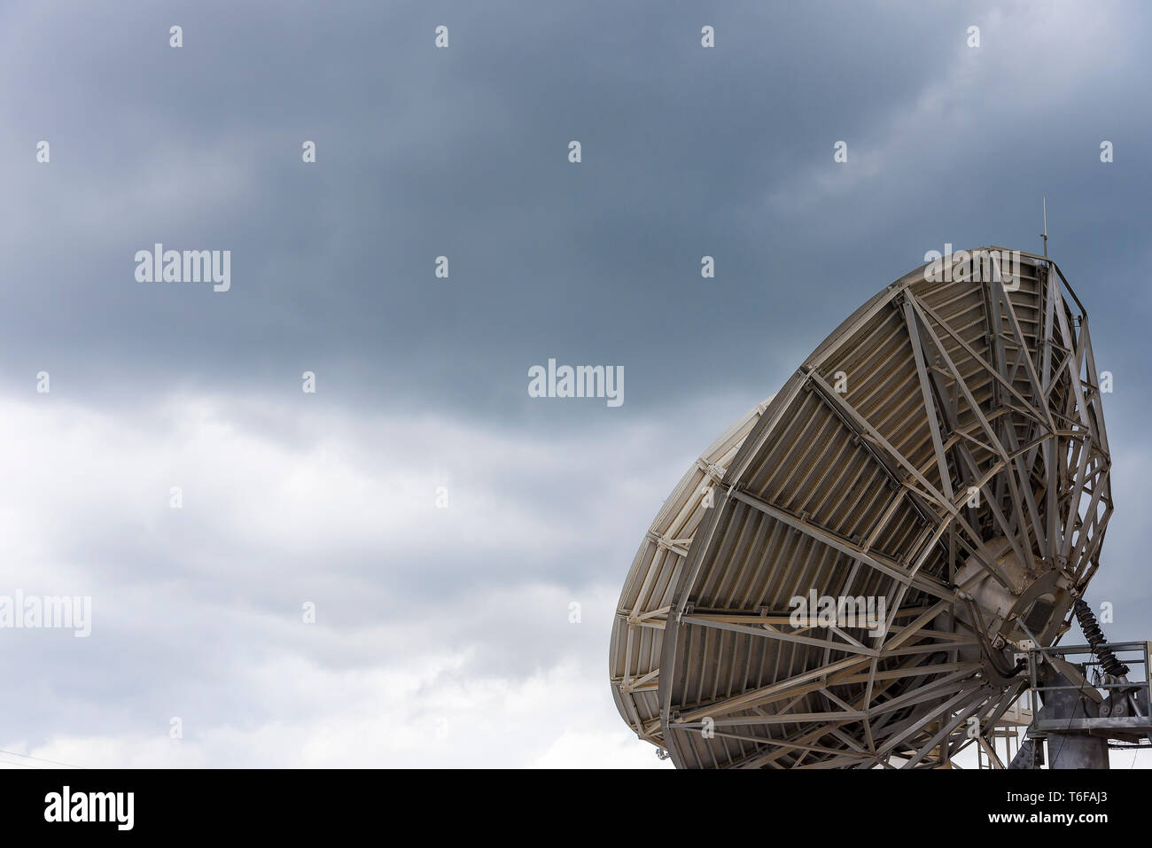 Radio antenna dishes of the radio telescope dish antenna Stock Photo