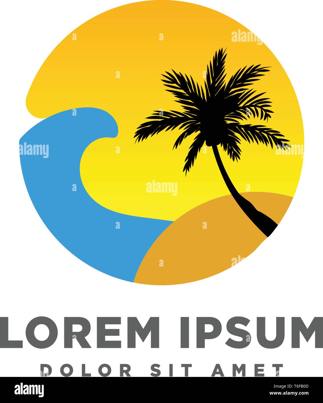 beach sunset logo design vector icon element, sunset logo concept ...