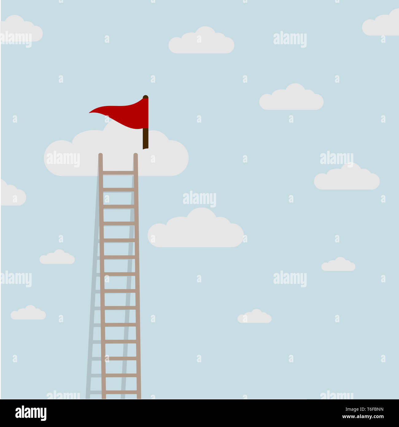 Ladder Clouds Flag Stock Photo