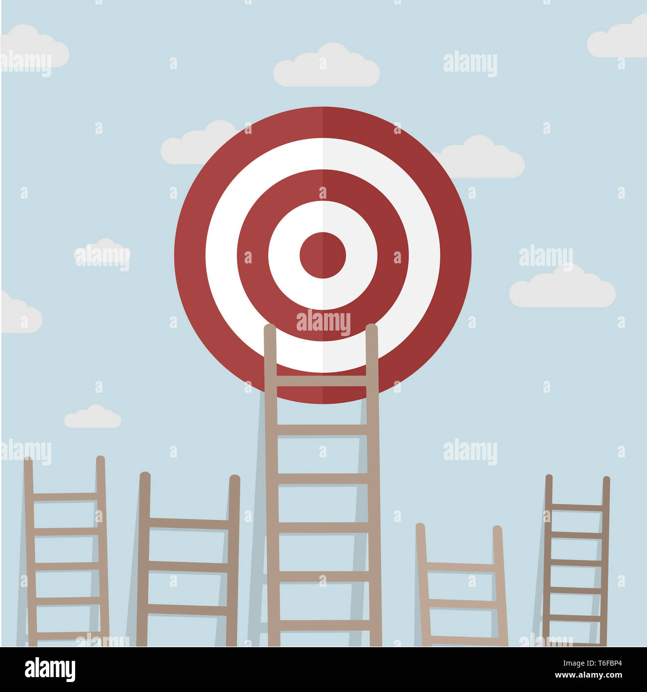 Ladder Target Clouds Stock Photo
