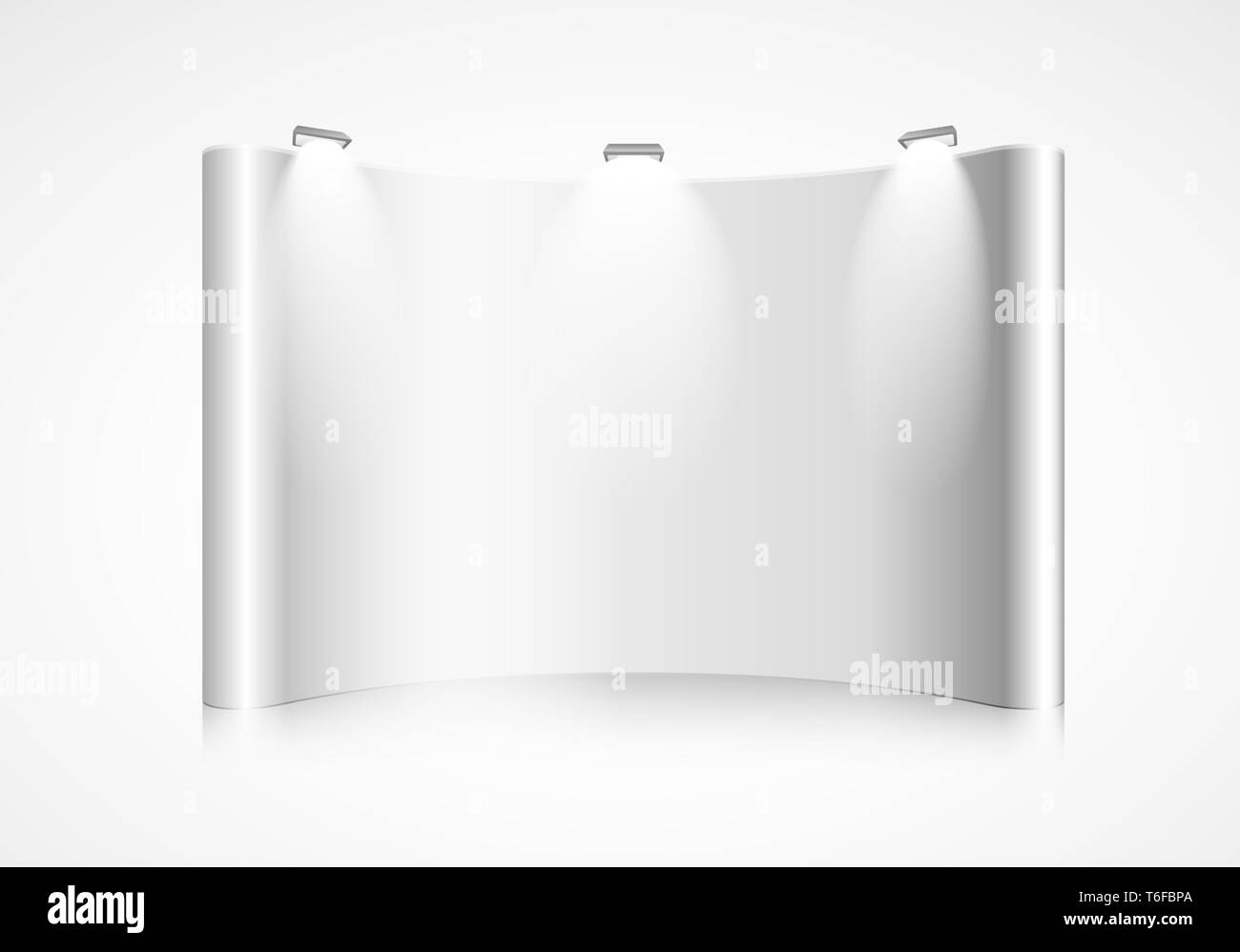 curved exhibition wall Stock Photo