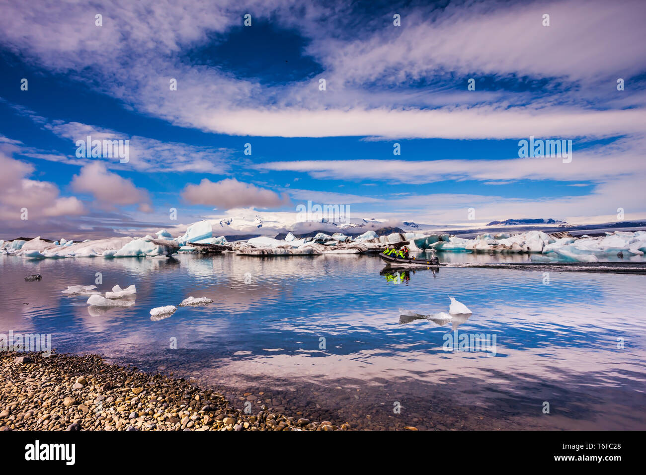 Cirrocumulus reflected in the water Stock Photo
