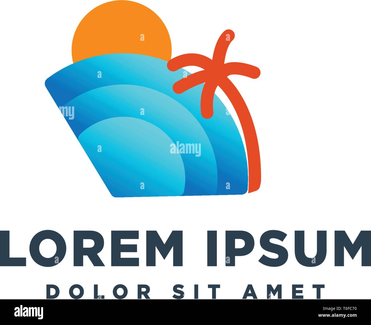 beach sunset logo design vector icon element, sunset logo concept ...
