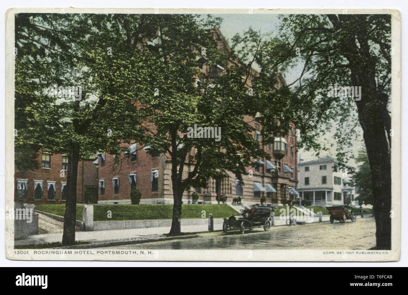 Detroit Publishing Company vintage postcard reproduction of the Rockingham Hotel at 401 State Street in Portsmouth, New Hampshire, 1914. From the New York Public Library. () Stock Photo