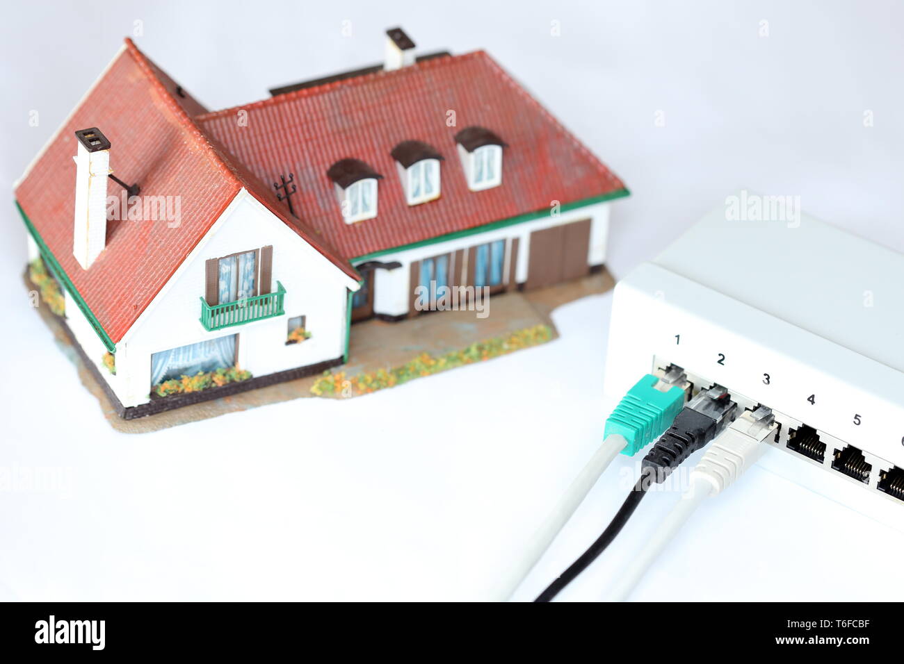 network connection and house Stock Photo