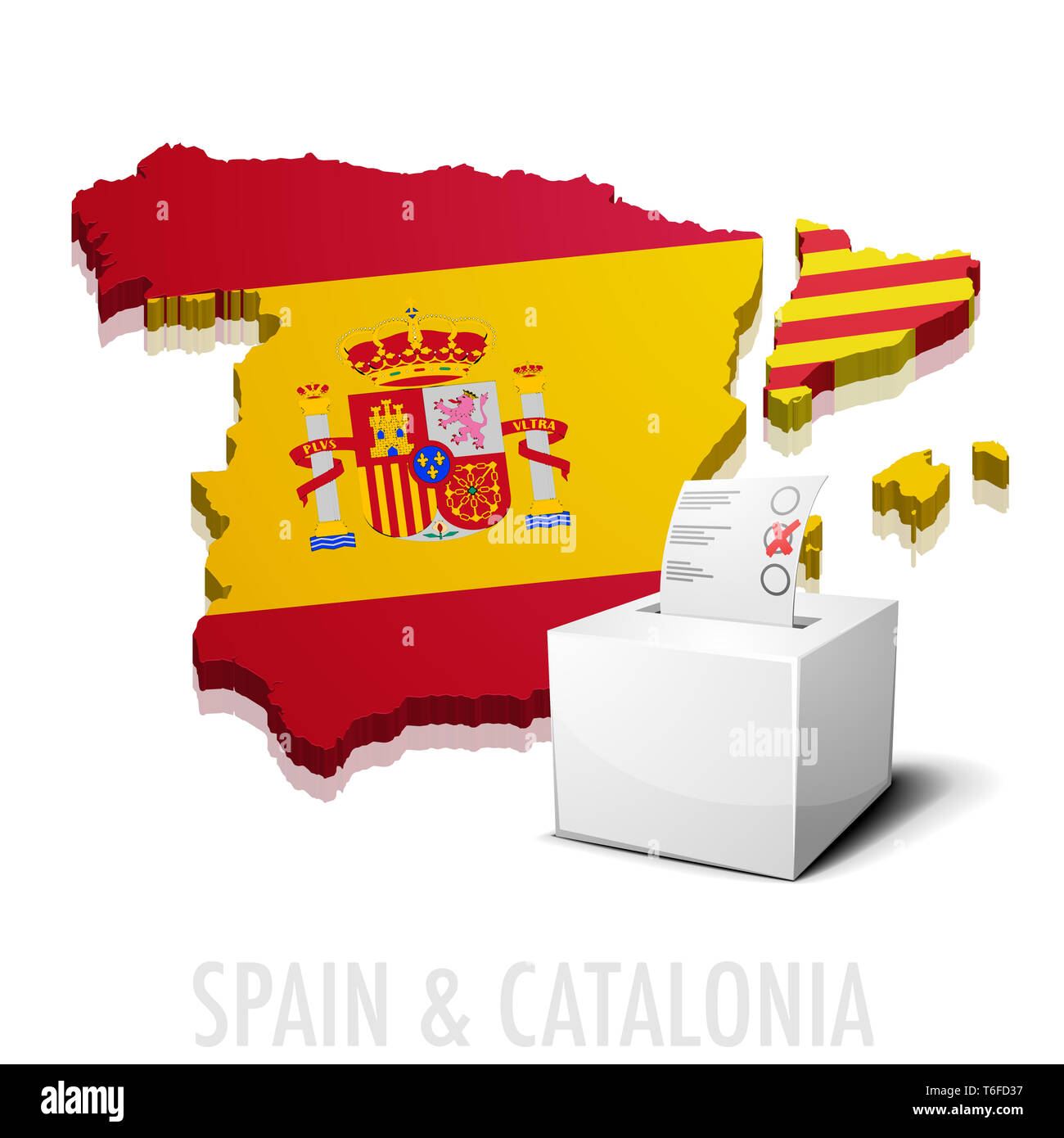 ballotbox Spain Catalonia Stock Photo